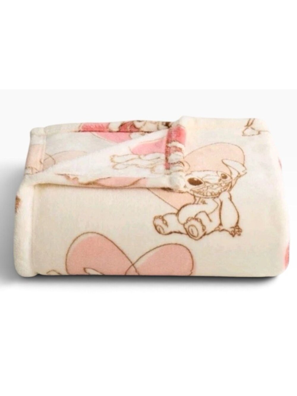 The Big One Stitch Pastel Pink Oversized Plush Throw 5 ft x 6 ft Hearts Soft NWT